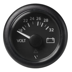 Veratron 52mm (2-1/16") Viewline Voltmeter 18-32V - Black Dial Bezel [A2C59512458]