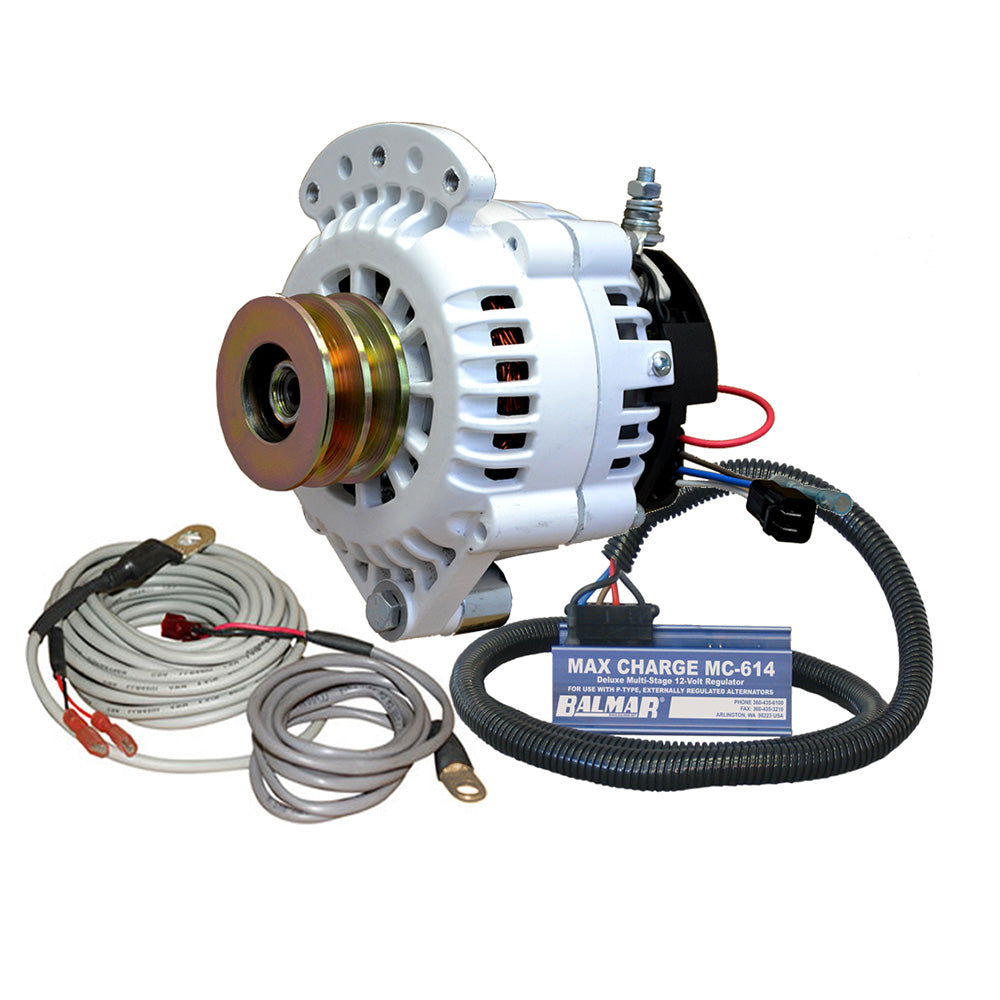 Balmar Alternator 120 AMP 12V 1-2" Single Foot Spindle Mount Dual Vee Pulley Regulator Temp Sensor [621-VUP-MC-120-DV]