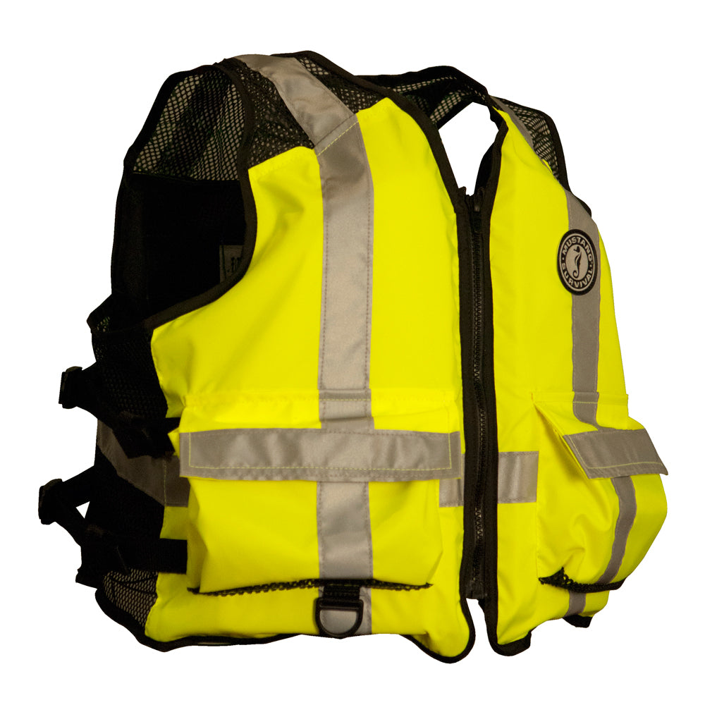 Mustang High Visibility Industrial Mesh Vest - Fluorescent Yellow/Green/Black - XXL/3XL [MV1254T3-239-XXL/XXXL-216]