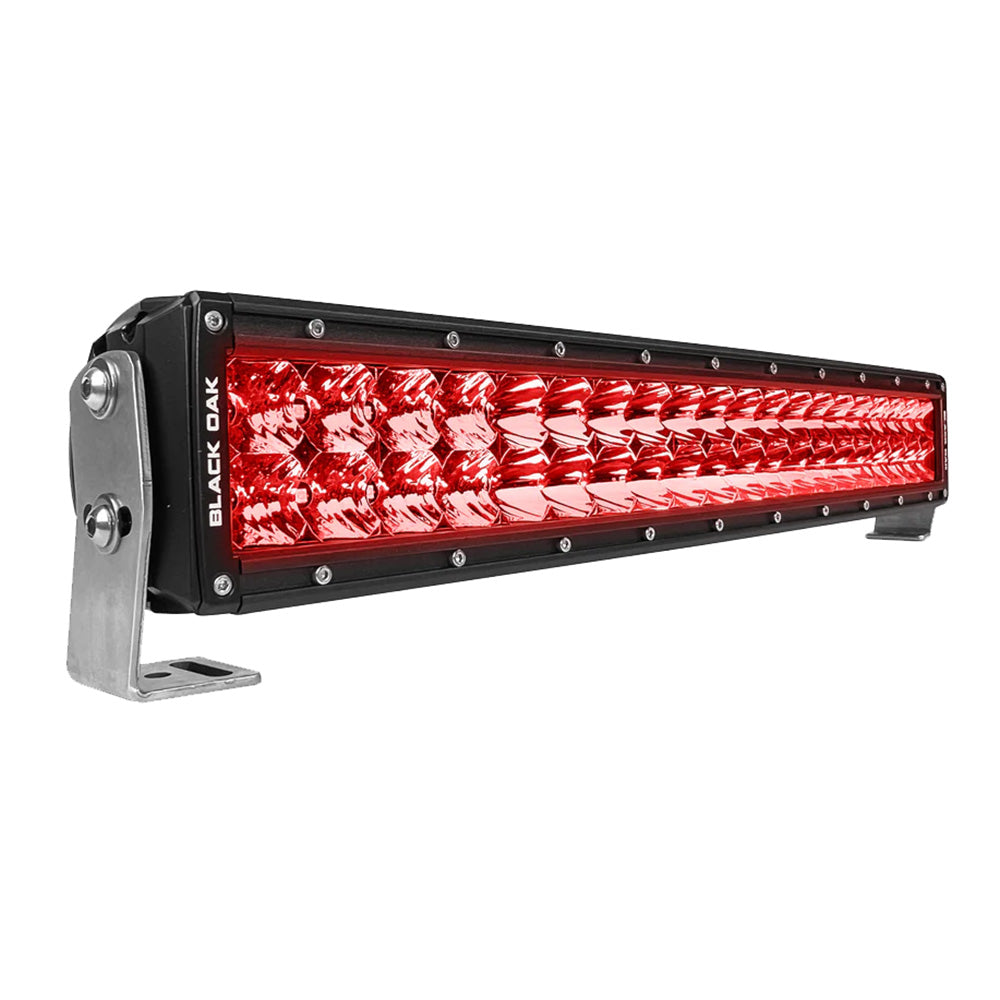 Black Oak 20" Curved Double Row Red LED Predator Hunting Light Bar - Combo Optics - Black Housing - Pro Series 3.0 [20CR-D3OS]