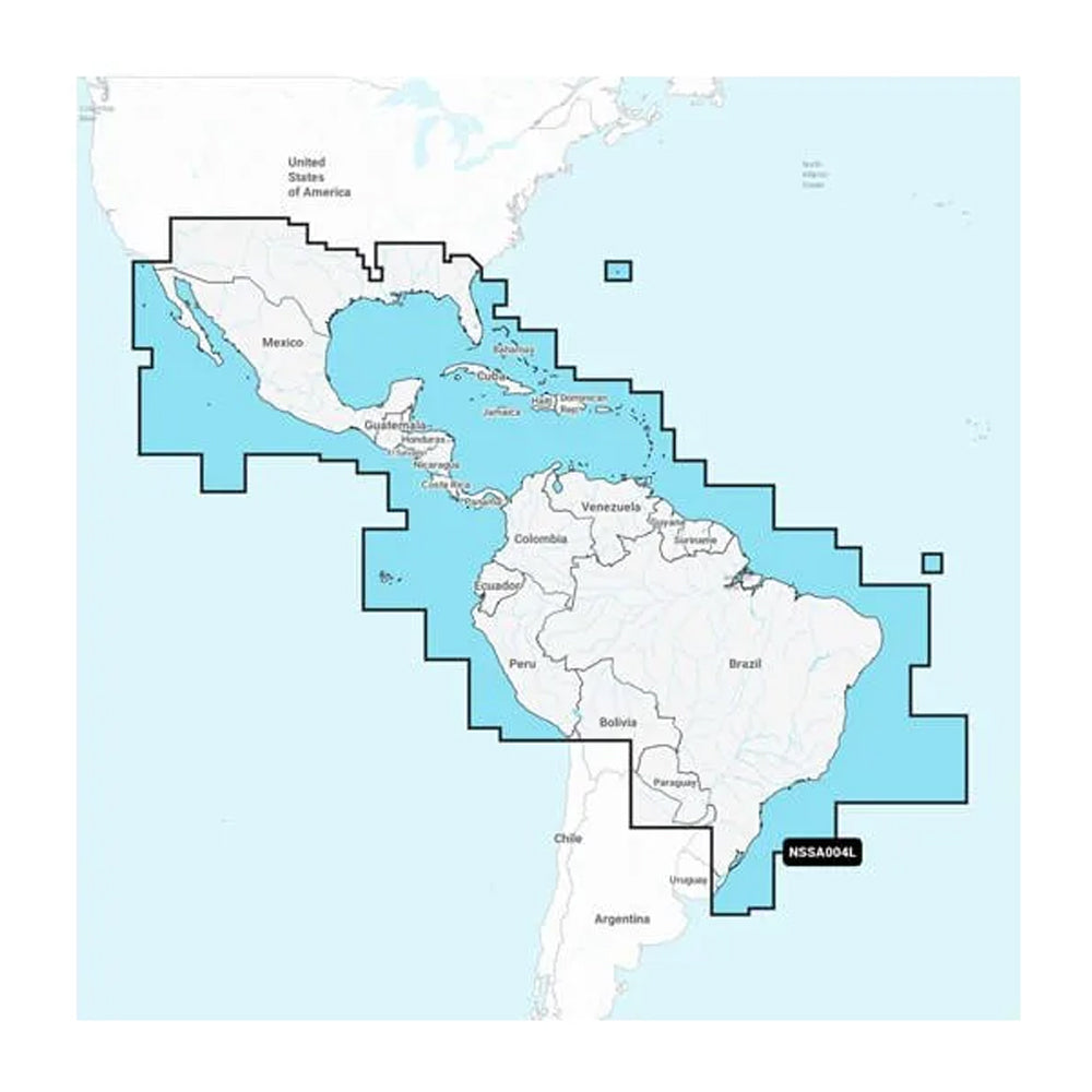 Garmin Navionics+ NSSA004L - Mexico, the Caribbean to Brazil - Inland Coastal Marine Chart [010-C1285-20]