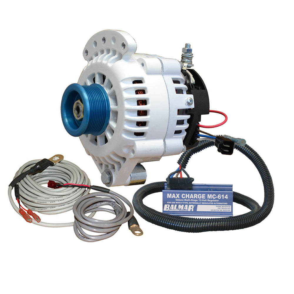 Balmar Alternator 100 AMP Kit 12V 1-2" Single Foot Spindle Mount J10 Pulley Regulator Temp Sensor [621-VUP-MC-100-J10]