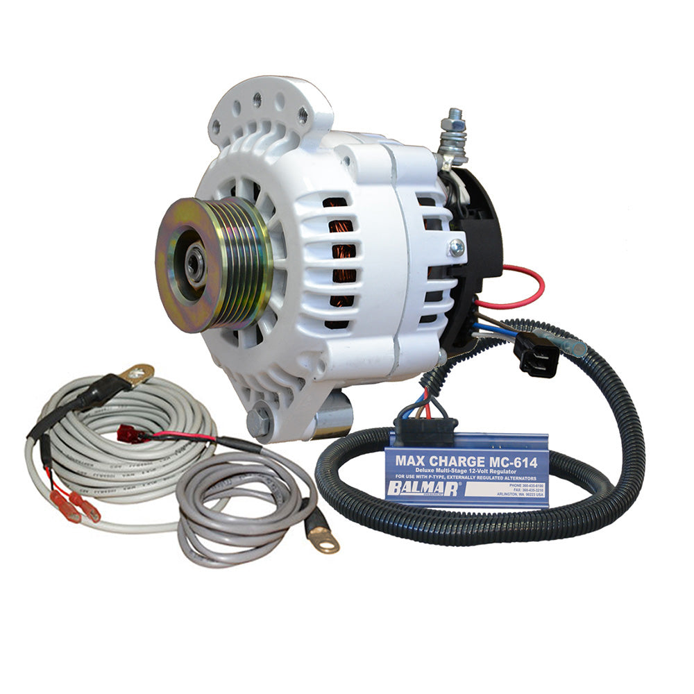 Balmar Alternator 100 AMP Kit 12V 1-2" Single Foot Spindle Mount K6 Pulley Regulator Temp Sensor [621-VUP-MC-100-K6]