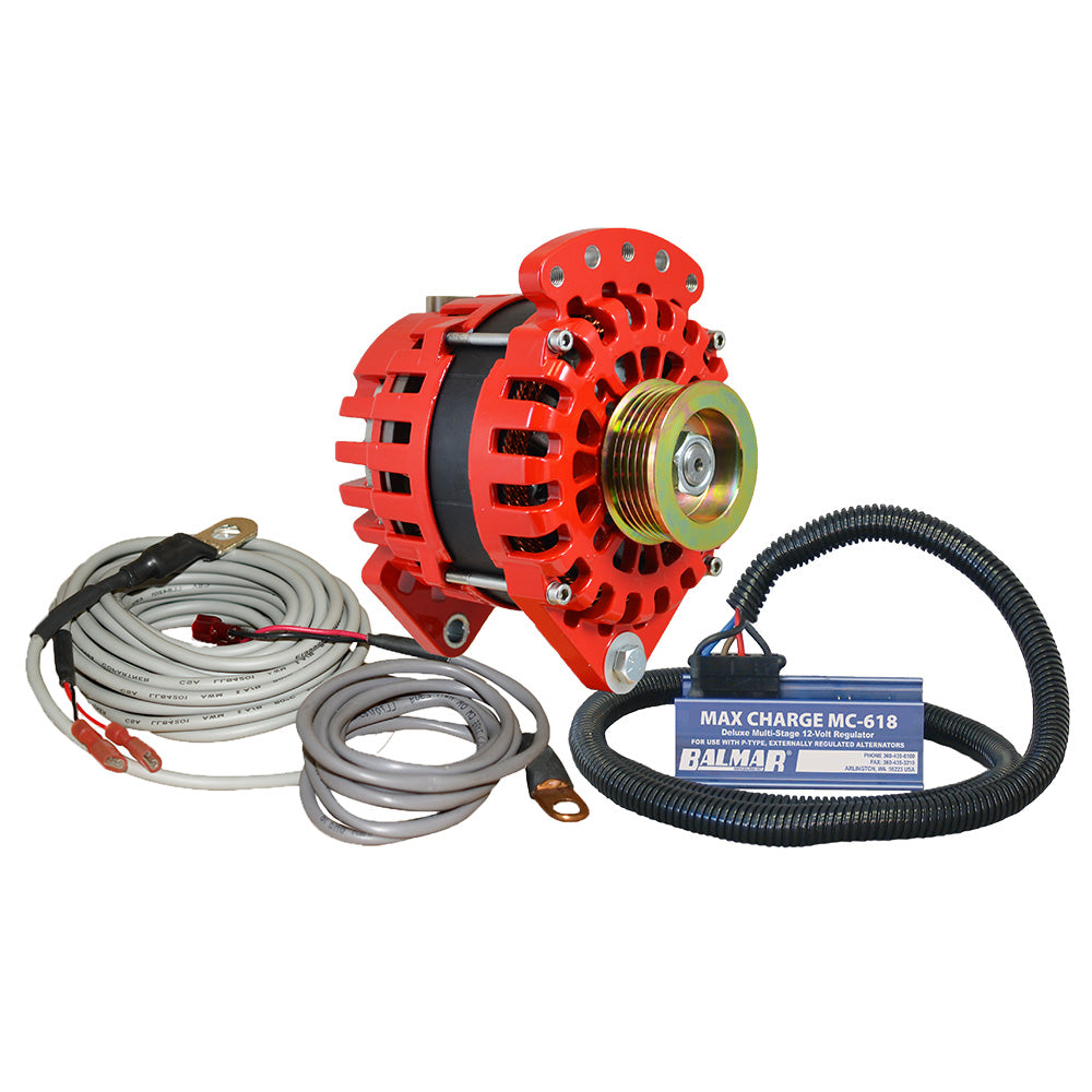 Balmar Alternator 170 AMP Kit 12V 3.15" Dual Foot Saddle K6 Pulley Regulator Temp Sensor [XT-CR-170-K6-KIT]