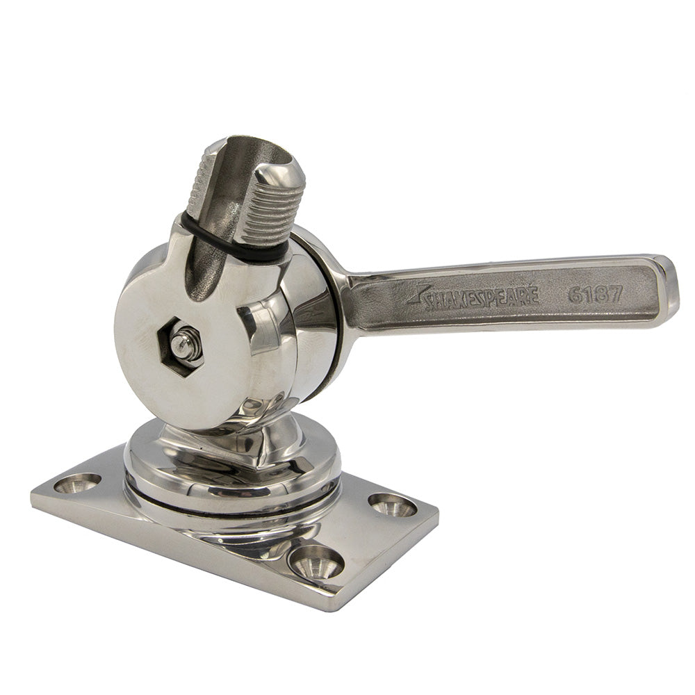 Shakespeare 6187 Sleek Compact Stainless Steel Rotatable 4-Way Ratchet Mount [6187]