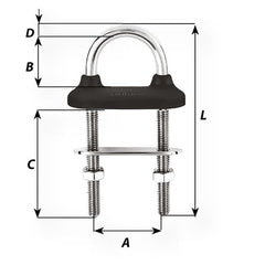 Wichard Black Watertight U-Bolt - 8mm Diameter - 5/16" - 80mm Length - 3-5/32" [65341]