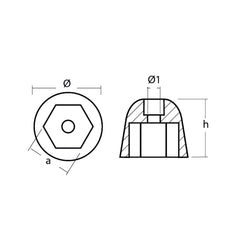 Tecnoseal Zinc Sidepower - Sleipner Propeller Nut Anode [01051]