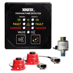 Fireboy-Xintex Propane Fume Detector, 2 Channel, 2 Sensors, Solenoid Valve Control 20 Cable - 24V DC [P-2BS-24-R]