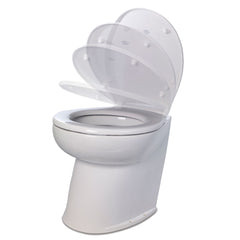 Jabsco Deluxe Flush 14" Angled Back 12V Raw Water Electric Marine Toilet w/Remote Rinse Pump Soft Close Lid [58260-3012]