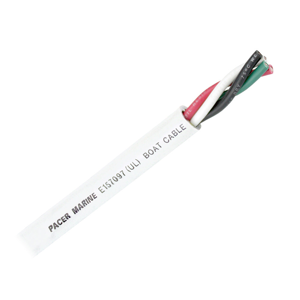 Pacer Round 4 Conductor Cable - 100 - 16/4 AWG - Black, Green, Red White [WR16/4-100]