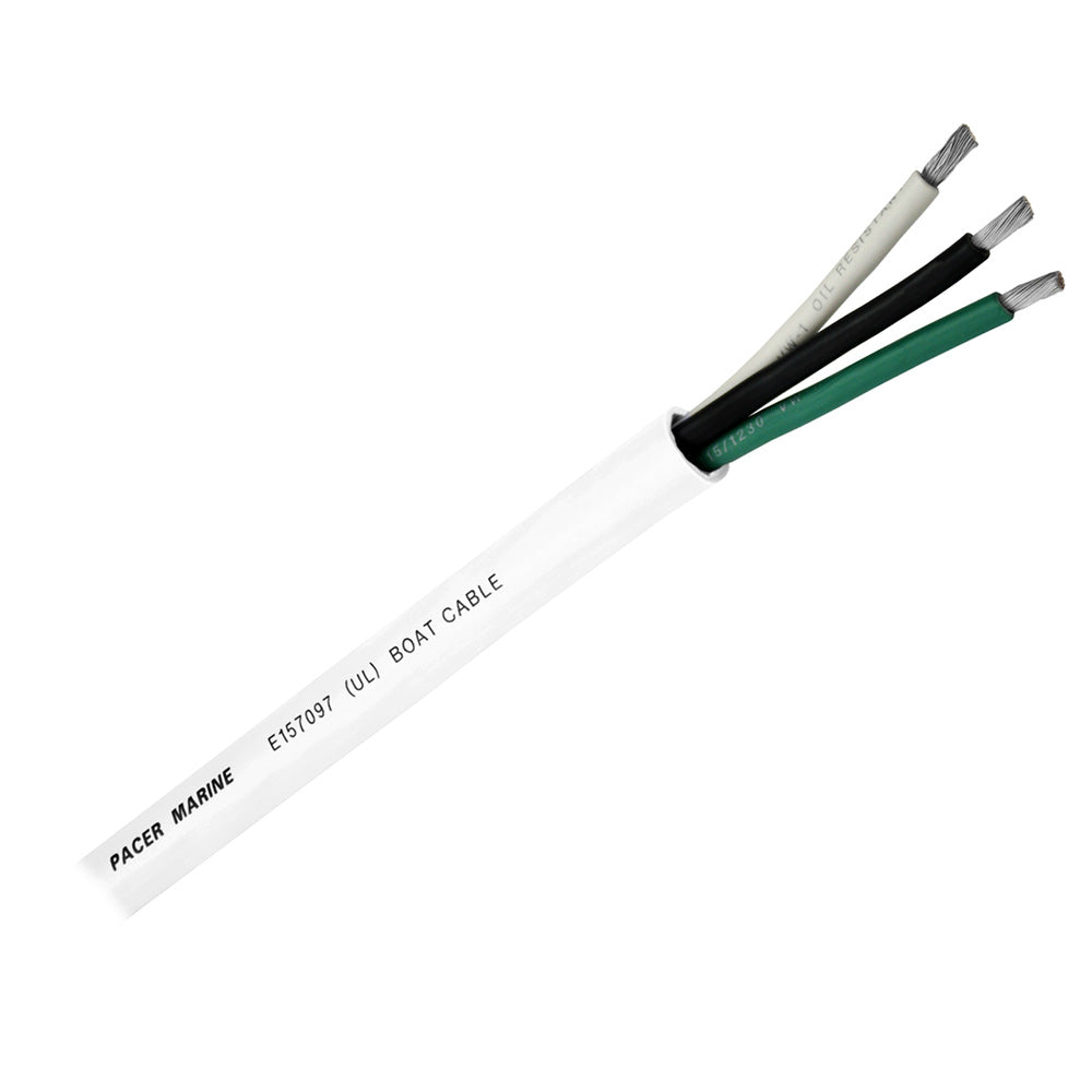 Pacer Round 3 Conductor Cable - 100 - 16/3 AWG - Black, Green White [WR16/3-100]