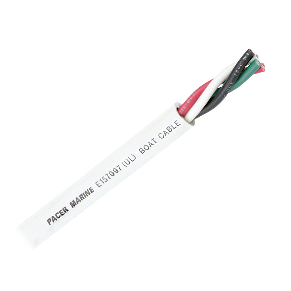 Pacer Round 4 Conductor Cable - 100 - 14/4 AWG - Black, Green, Red White [WR14/4-100]